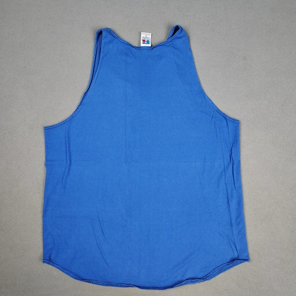 Vintage USA Russell Athletic High Cotton Tank Top Men XL *Fits Large* Blue 90s
